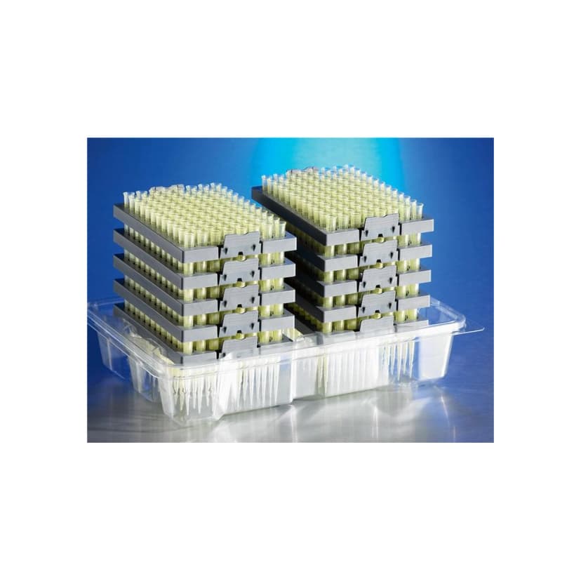 Corning DeckWorks 1 - 200µL Pipet Tips, Graduated, Reload System, Yellow, Non-Sterile, Polypropylene, 96 Tips/Deck, 10 Decks/Pack, 4 Packs/Case.