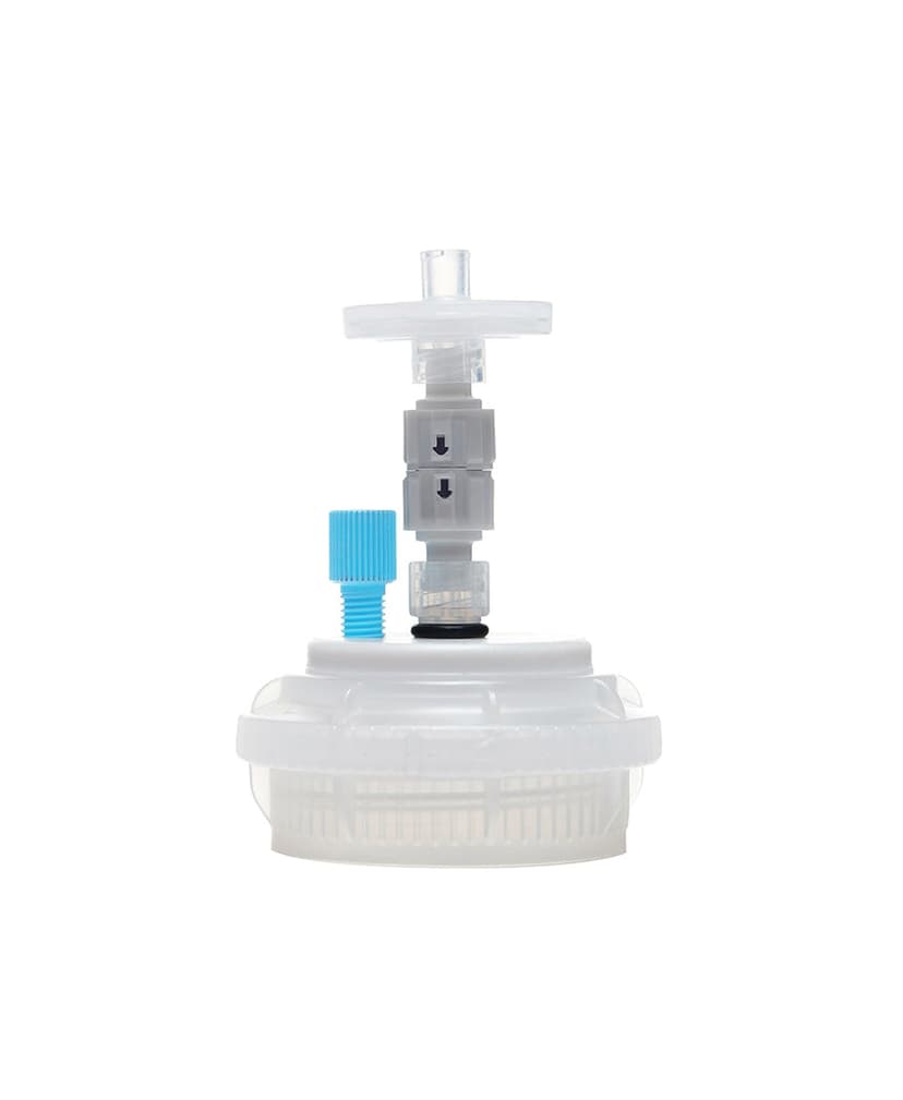 ChromCap300 HPLC Solvent Reservoir VersaCap® GL45 System with Class VI PTFE Adapter & Safety Air Inlet Valve, Cap-Only, One (1x) Ports 3.2 mm (1/8") or 1.6 mm (1/16") OD Tubing , 1/EA