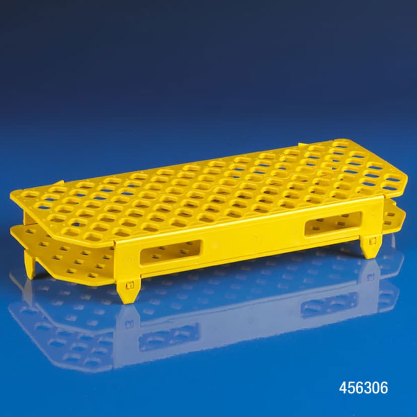 Snap-N-Rack Tube Rack for 1.5mL and 2.0mL Microcentrifuge Tube, 100-Place, PP, Yellow